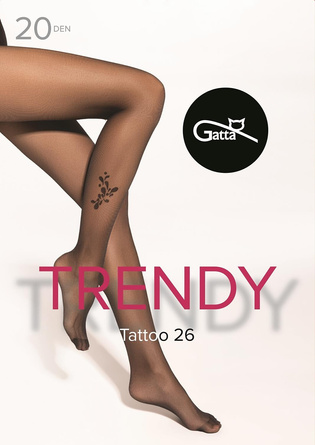 Rajstopy Gatta Trendy Tattoo wz.26 20 den 2-4 nero