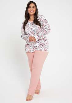 GARDENIA 3021 Maxi piżama damska dł/r z bawełny 2XL-3XL