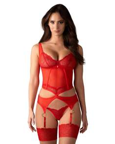 Gorset Obsessive Cupide Desir S-XL czerwony