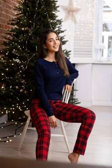 YVETTE CHRISTMAS Piżama damska dł/r z bawełny S-XL