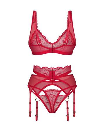 Komplet Obsessive Cupide Desir Set 3 S-3XL czerwony