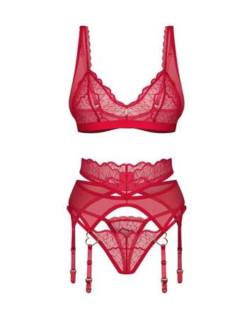 Komplet Obsessive Cupide Desir Set 3 S-3XL czerwony