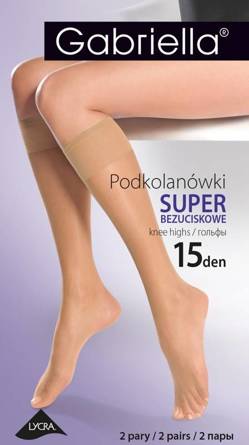 PODKOLANÓWKI SUPER BEZUCISKOWE 15 DEN A'2 duo pack